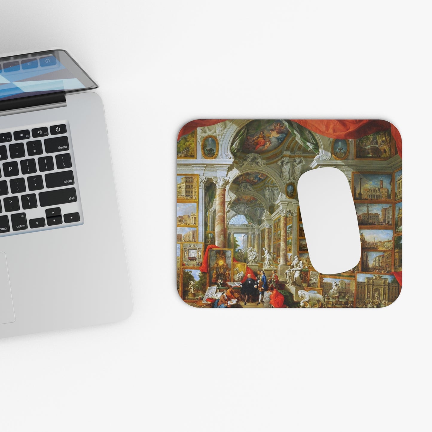 Gallery Views of Modern Rome - Giovanni Paolo Panini (1758) | Mouse Pad