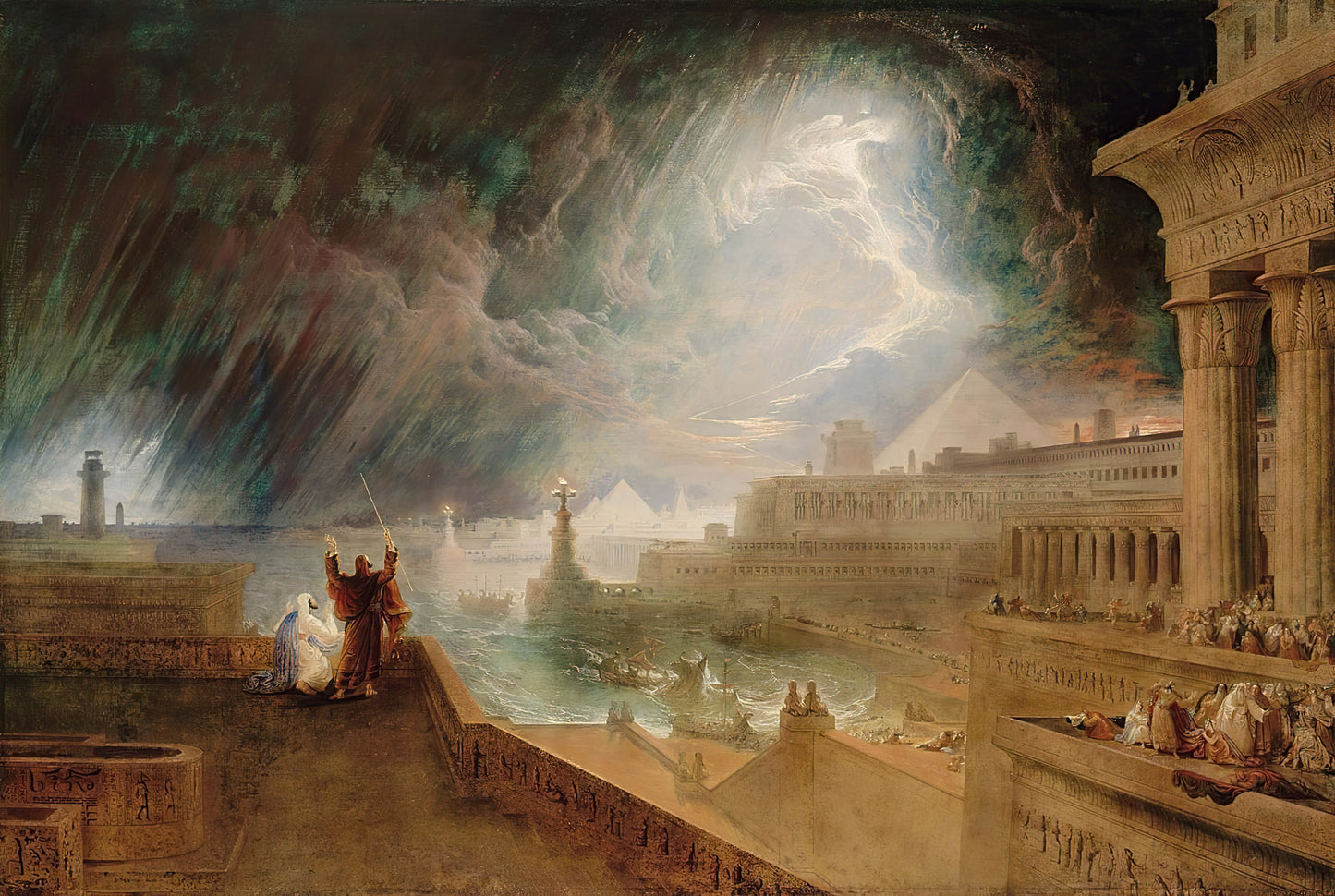 The Seventh Plague of Egypt - John Martin (1823) | Framed Canvas Print