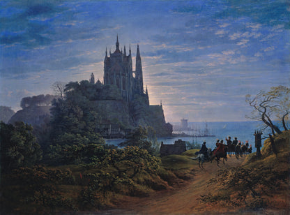 Gothic Church on a Rock by the Sea – Karl Friedrich Schinkel (1815) | Framed Canvas