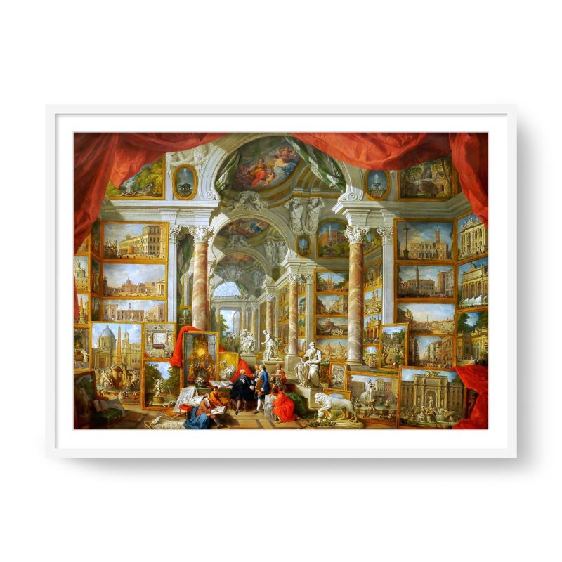 Gallery of Views of Modern Rome – Giovanni Paolo Panini (1759) | Archival Framed Giclée Print