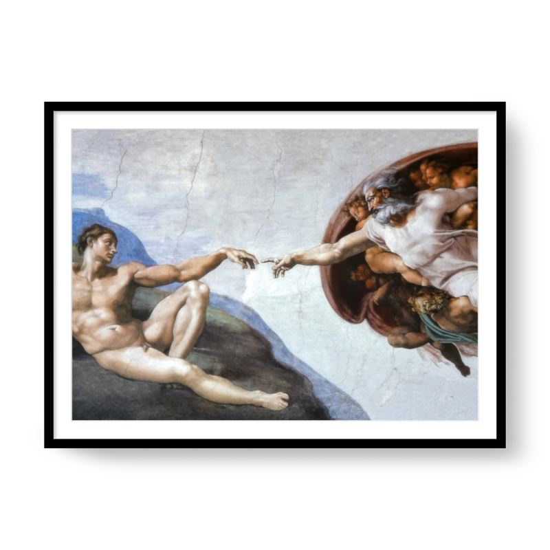 The Creation of Adam – Michelangelo (1512) | Archival Framed Giclée Print