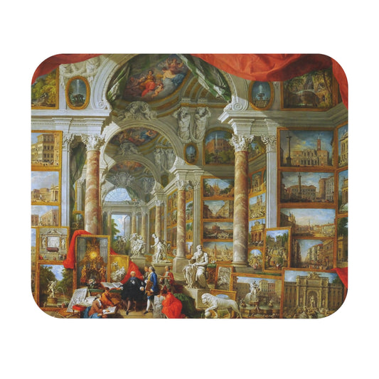 Gallery Views of Modern Rome - Giovanni Paolo Panini (1758) | Mouse Pad