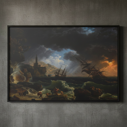 Shipwreck in the Stormy Seas - Claude-Joseph Vernet (1772) | Framed Canvas