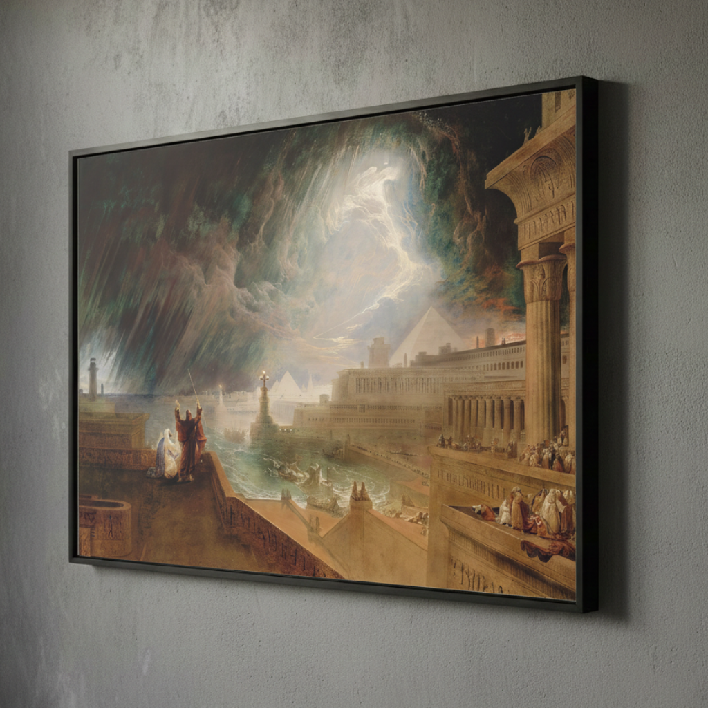 The Seventh Plague of Egypt - John Martin (1823) | Framed Canvas Print
