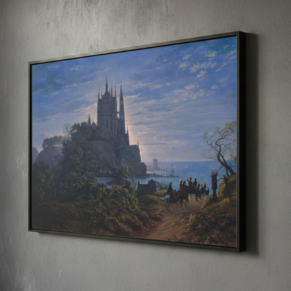 Gothic Church on a Rock by the Sea – Karl Friedrich Schinkel (1815) | Framed Canvas