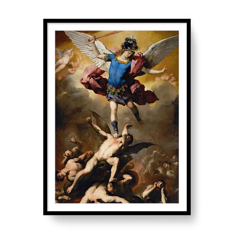 The Fall of the Rebel - Luca  Giordano (1666) | Archival Framed Giclée Print