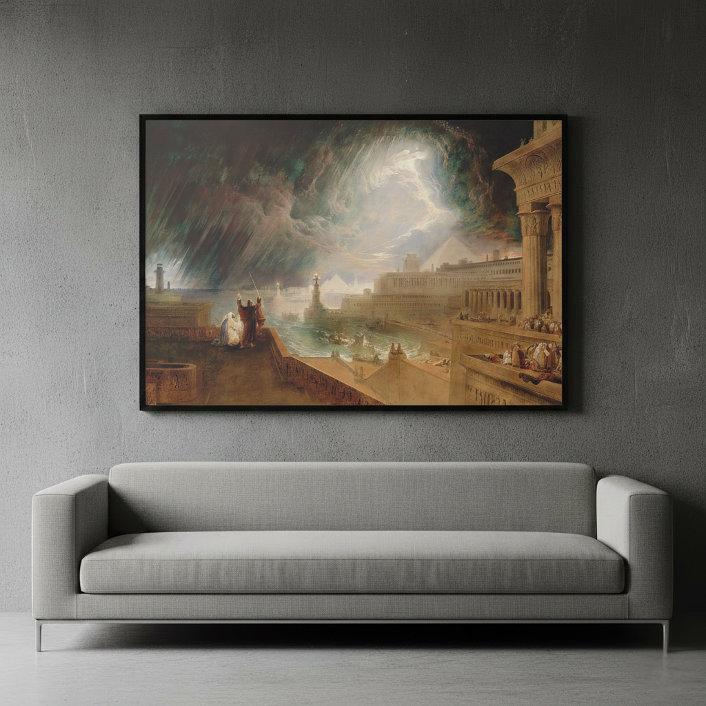 The Seventh Plague of Egypt - John Martin (1823) | Framed Canvas Print