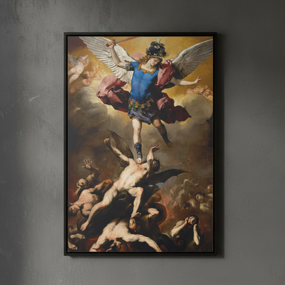 The Fall of the Rebel – Luca Giordano (1666) | Framed Canvas