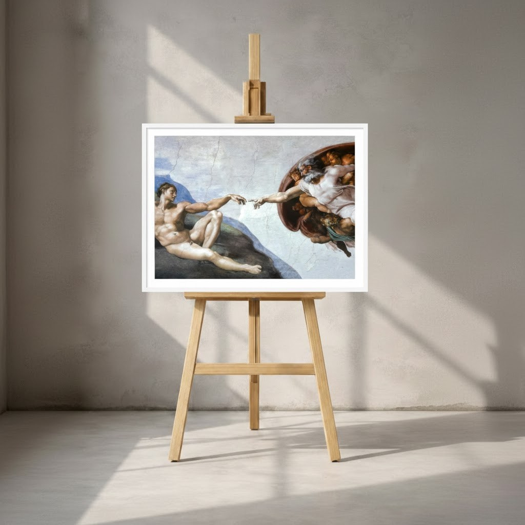 The Creation of Adam – Michelangelo (1512) | Archival Framed Giclée Print