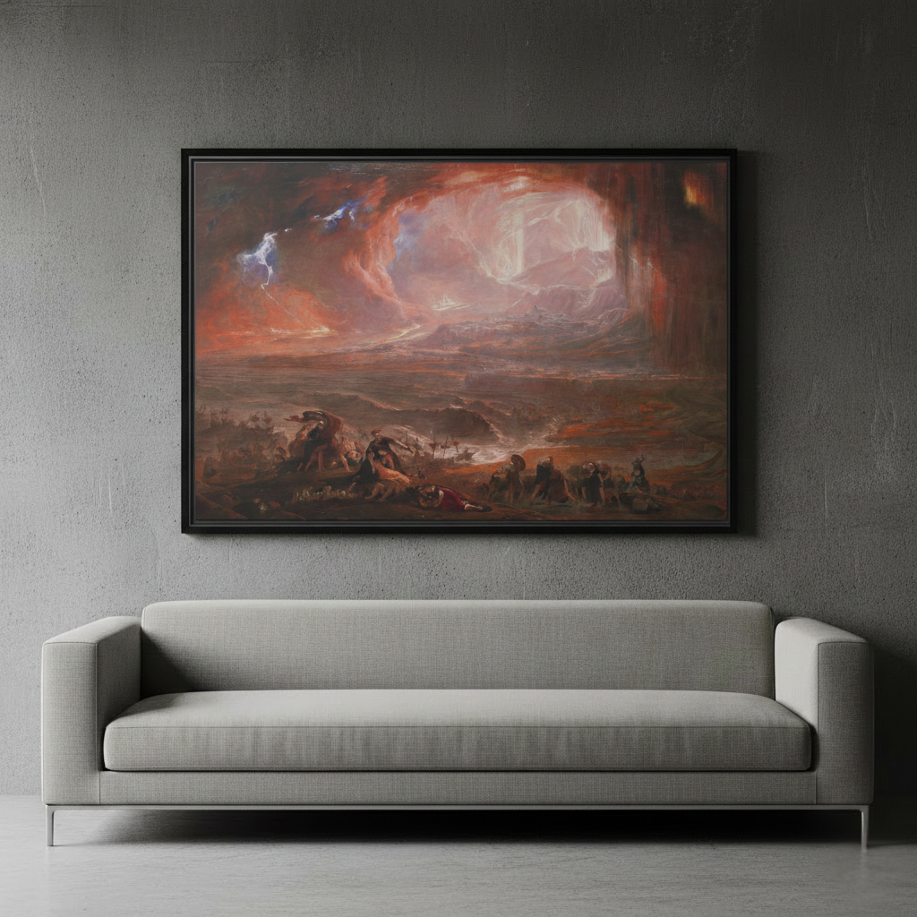 The Destruction of Pompeii and Herculaneum - John Martin (1822) | Framed Canvas