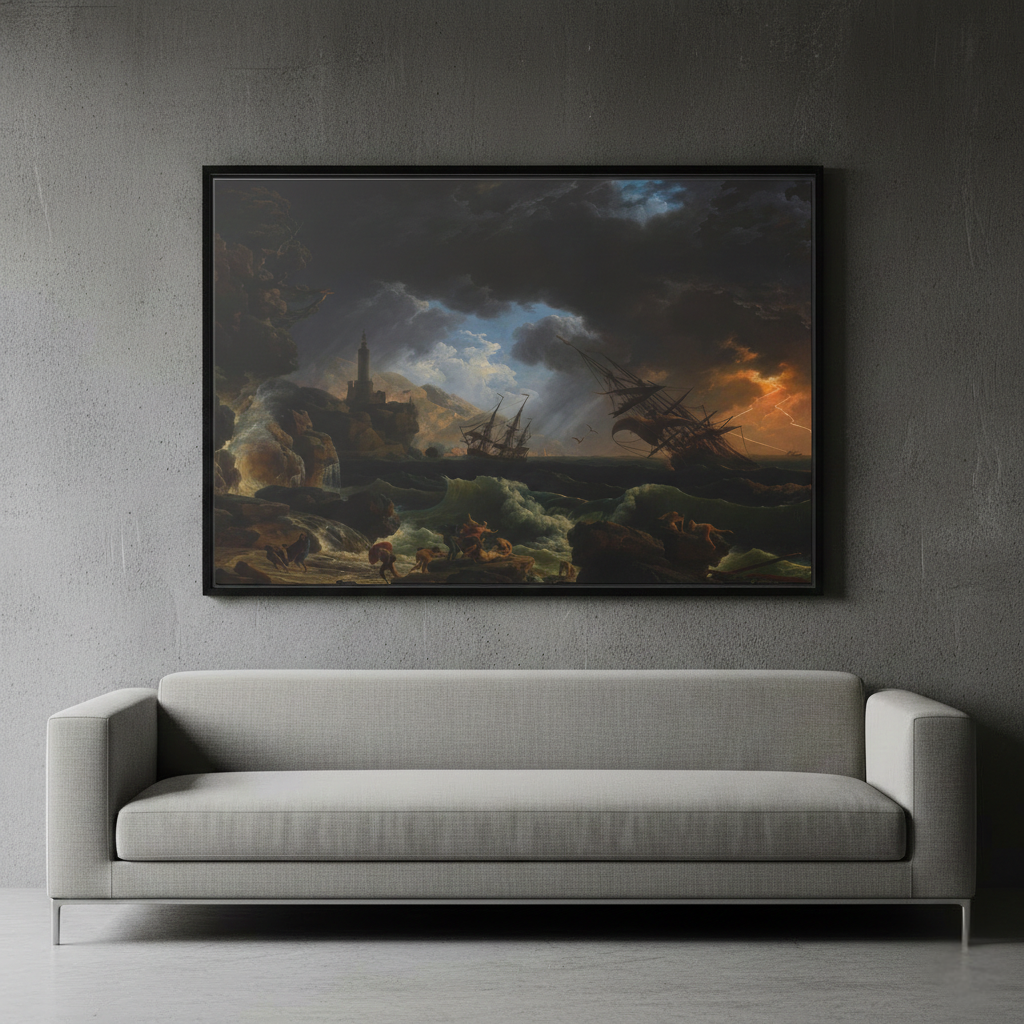 Shipwreck in the Stormy Seas - Claude-Joseph Vernet (1772) | Framed Canvas