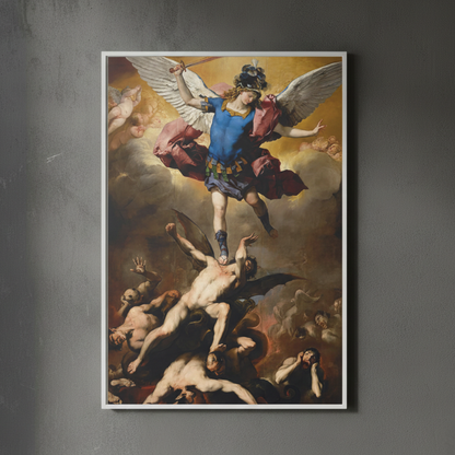 The Fall of the Rebel – Luca Giordano (1666) | Framed Canvas