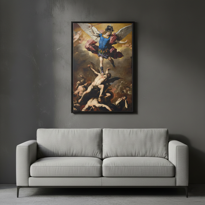 The Fall of the Rebel – Luca Giordano (1666) | Framed Canvas