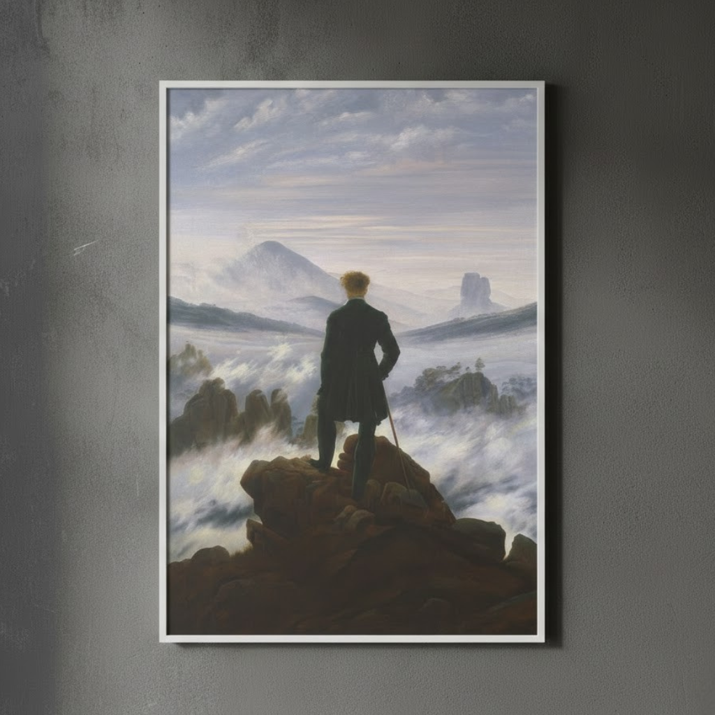 Wanderer Above the Sea Fog - Caspar David Friedrich (1818) | Framed Canvas
