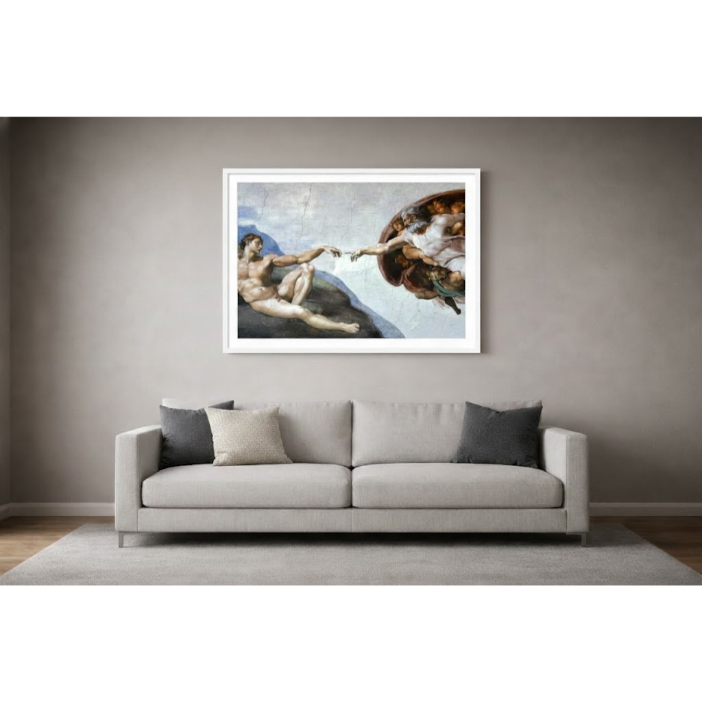 The Creation of Adam – Michelangelo (1512) | Archival Framed Giclée Print