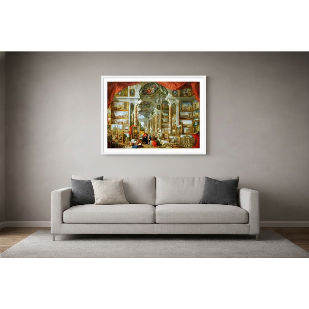 Gallery of Views of Modern Rome – Giovanni Paolo Panini (1759) | Archival Framed Giclée Print