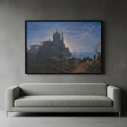 Gothic Church on a Rock by the Sea – Karl Friedrich Schinkel (1815) | Framed Canvas