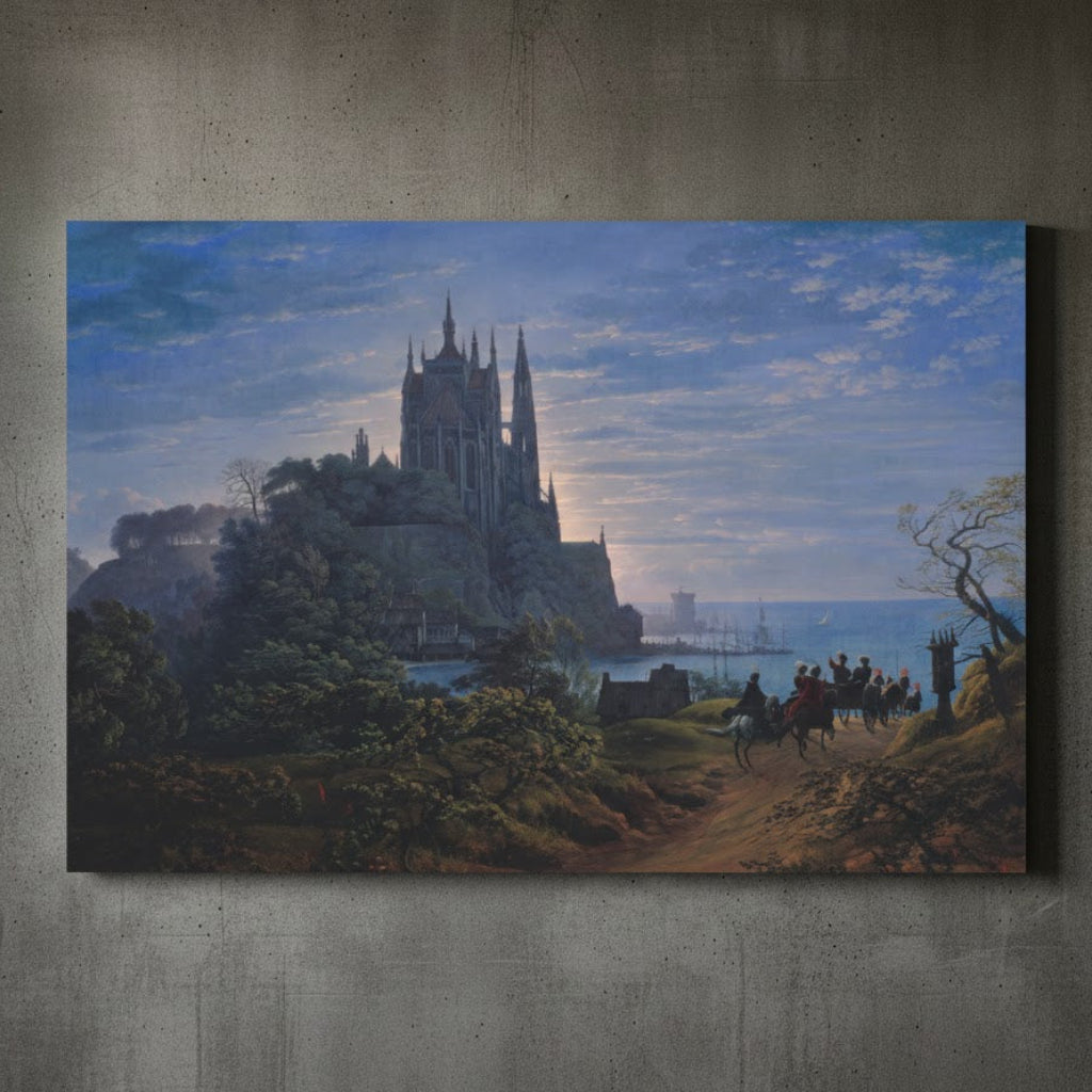 Gothic Church on a Rock by the Sea – Karl Friedrich Schinkel (1815) | Canvas Print