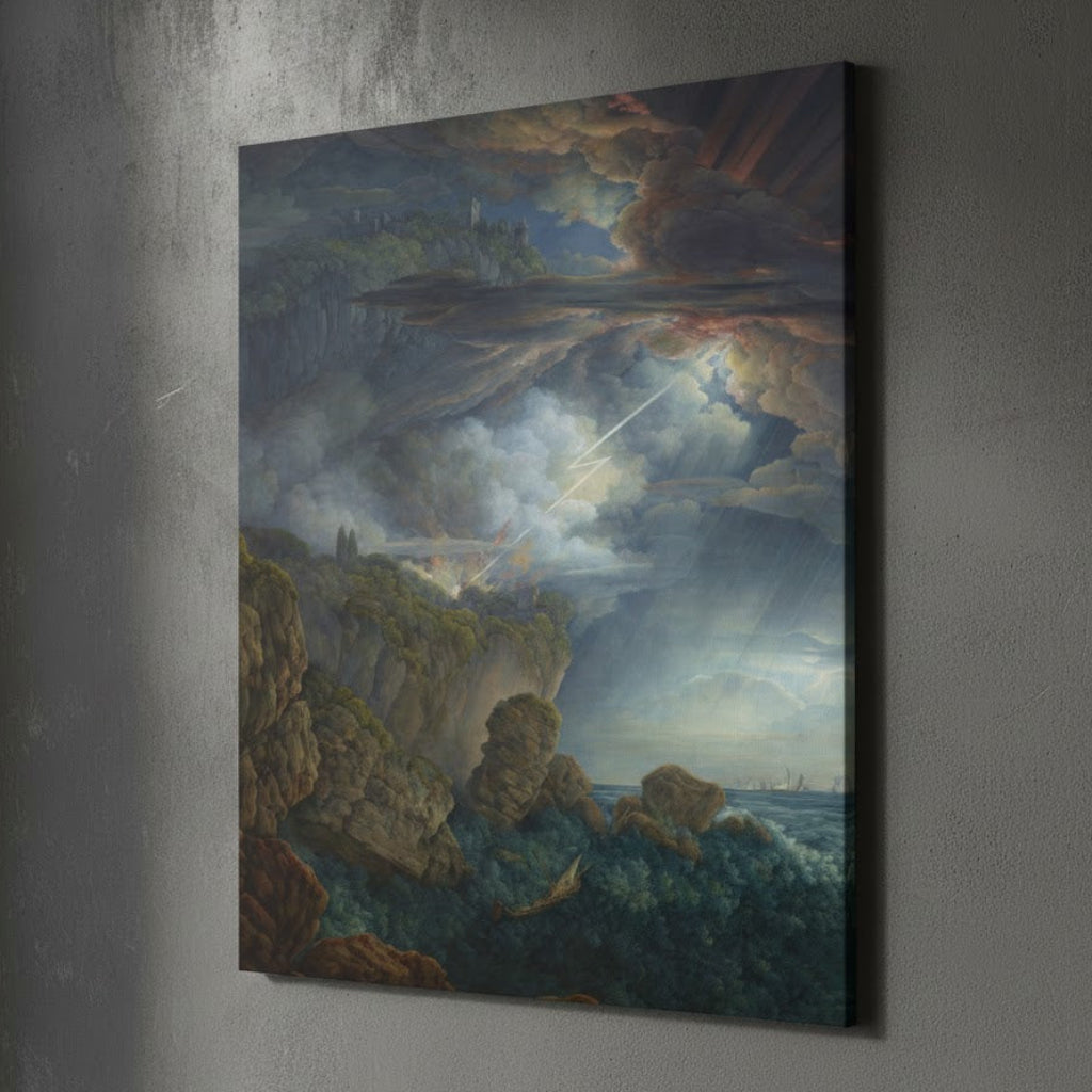 Night Storm at Cefalù – Louis Ducros (1805) | Canvas Print