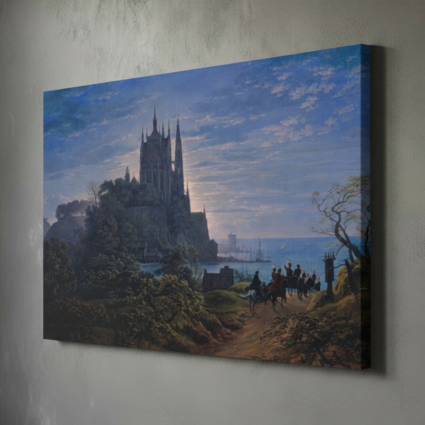 Gothic Church on a Rock by the Sea – Karl Friedrich Schinkel (1815) | Canvas Print