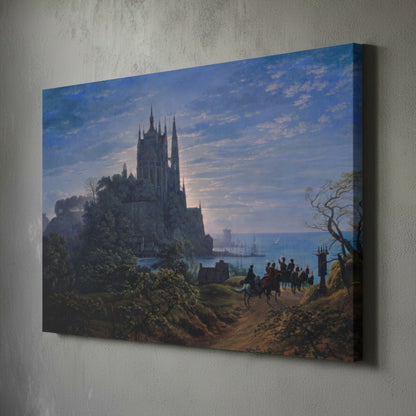 Gothic Church on a Rock by the Sea – Karl Friedrich Schinkel (1815) | Canvas Print