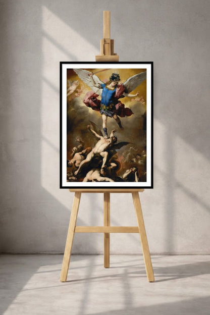 The Fall of the Rebel - Luca  Giordano (1666) | Archival Framed Giclée Print